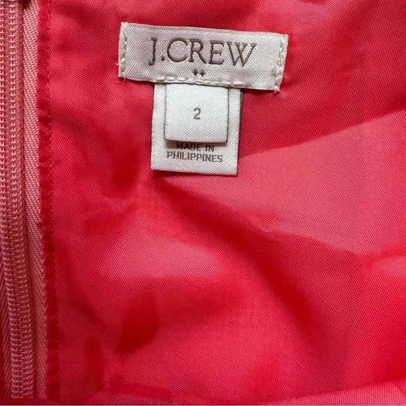 J Crew Tweed Coral Mini Dress Spaghetti Strap Scallops Neckline Sweetheart 2 - Picture 9 of 10